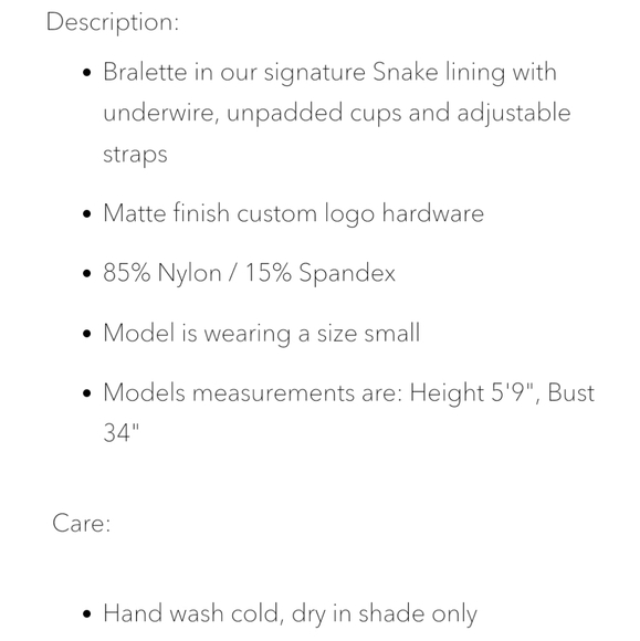 New Acacia Swimwear Manhattan Bikini Top Lilac Snake Bralette Bra underwire XL - Picture 5 of 10